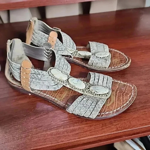 Sam Edelman Embellished Snakeskin Gladiator Sandals.  Size 7.5 - Picture 7 of 10